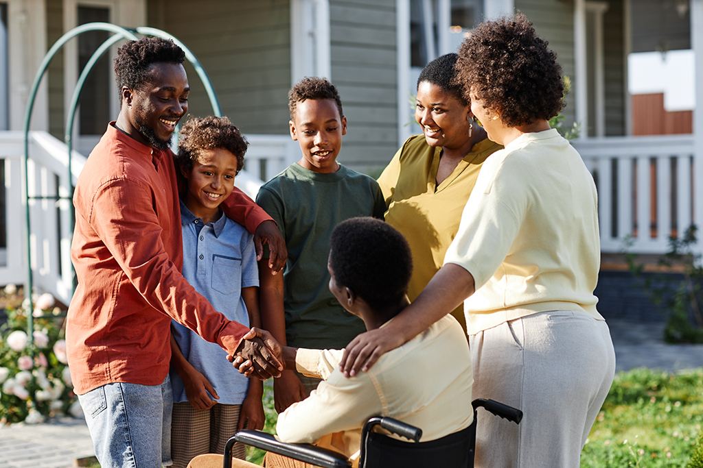 Family outside after counseling