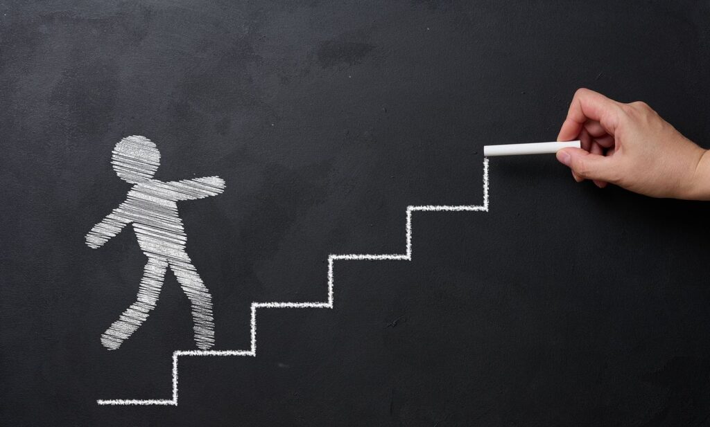 Steps representing personal growth